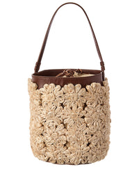 Poolside The Ravello Floral Straw Bucket Bag