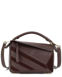 Tiffany & Fred Paris Leather & Suede Geometric Shoulder Bag