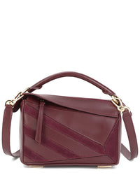 Tiffany & Fred Paris Leather & Suede Geometric Shoulder Bag