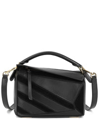 Tiffany & Fred Paris Leather & Suede Geometric Shoulder Bag