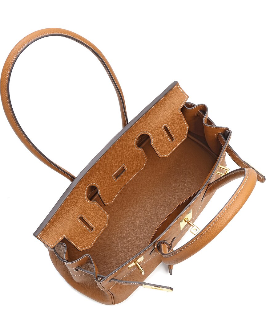 Tiffany & Fred Paris Structured Leather Top Handle Tote