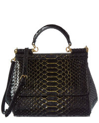 Tiffany & Fred Paris Python-Embossed Leather Satchel
