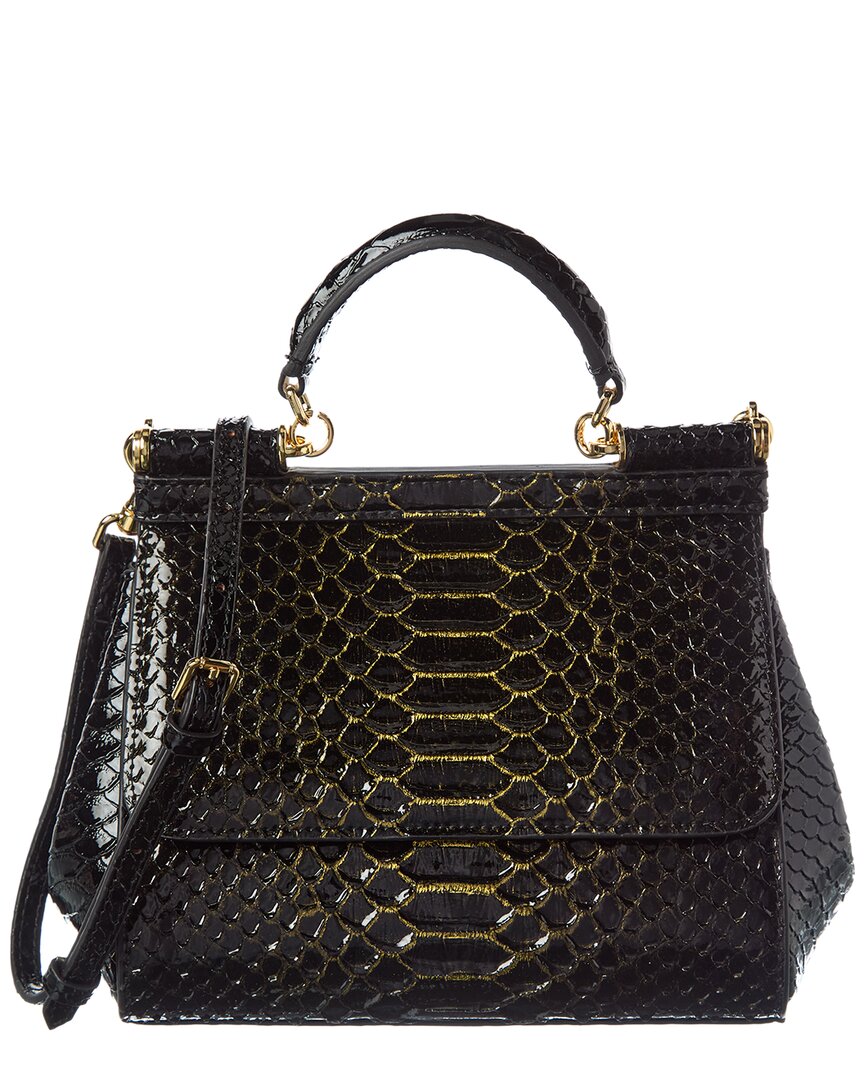 Tiffany & Fred Paris Python-Embossed Leather Satchel