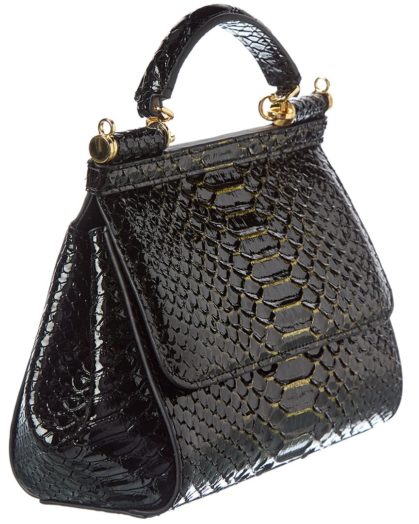 Tiffany & Fred Paris Python-Embossed Leather Satchel
