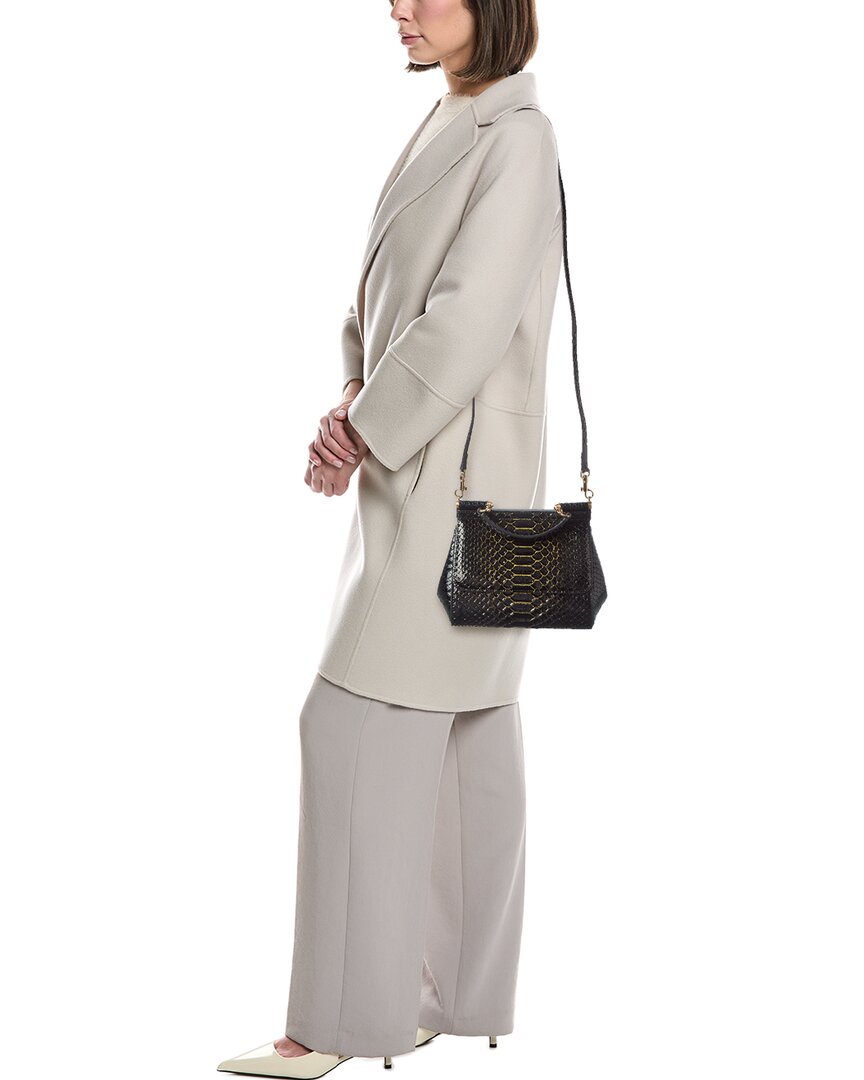 Tiffany & Fred Paris Python-Embossed Leather Satchel