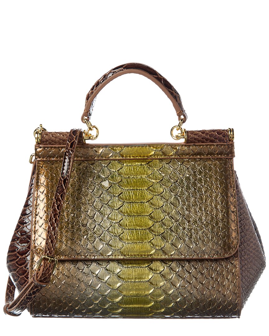 Tiffany & Fred Paris Python-Embossed Leather Satchel