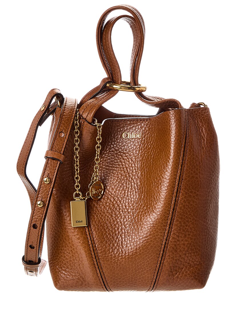 Chloe Spin Small Leather Bucket Bag