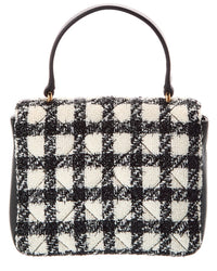 Versace La Medusa Tweed & Leather Shoulder Bag
