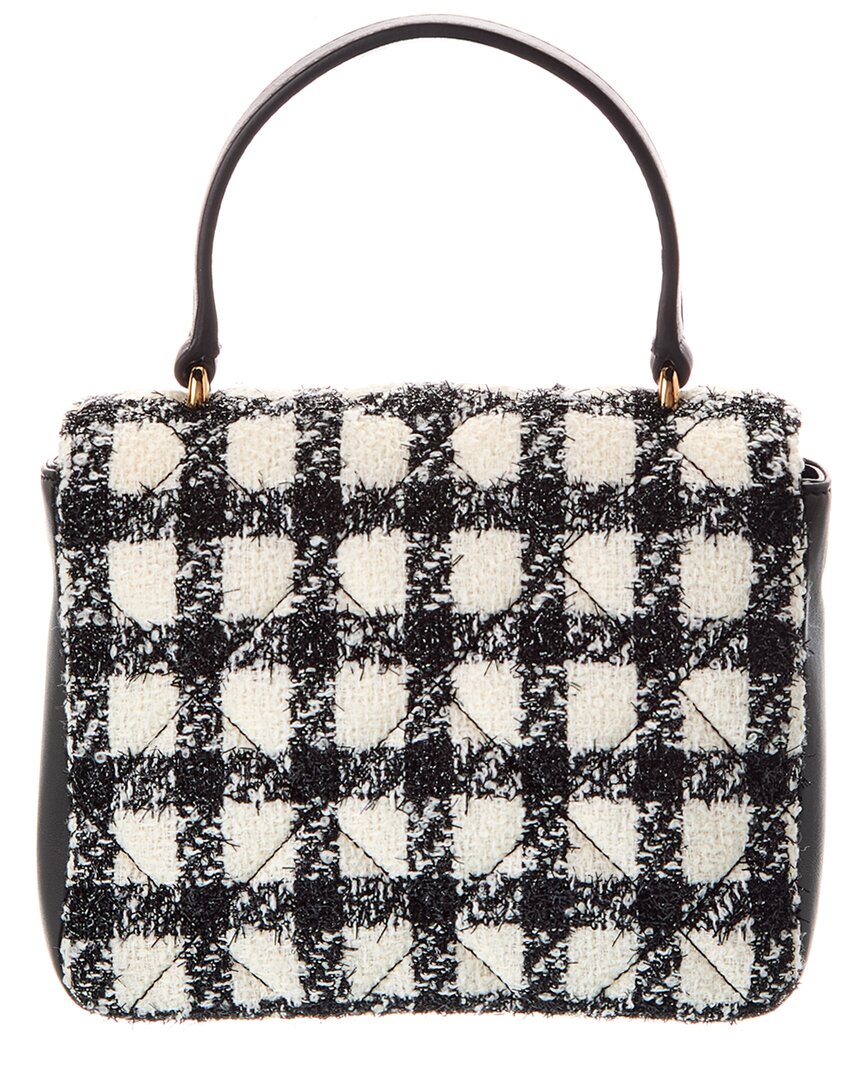 Versace La Medusa Tweed & Leather Shoulder Bag
