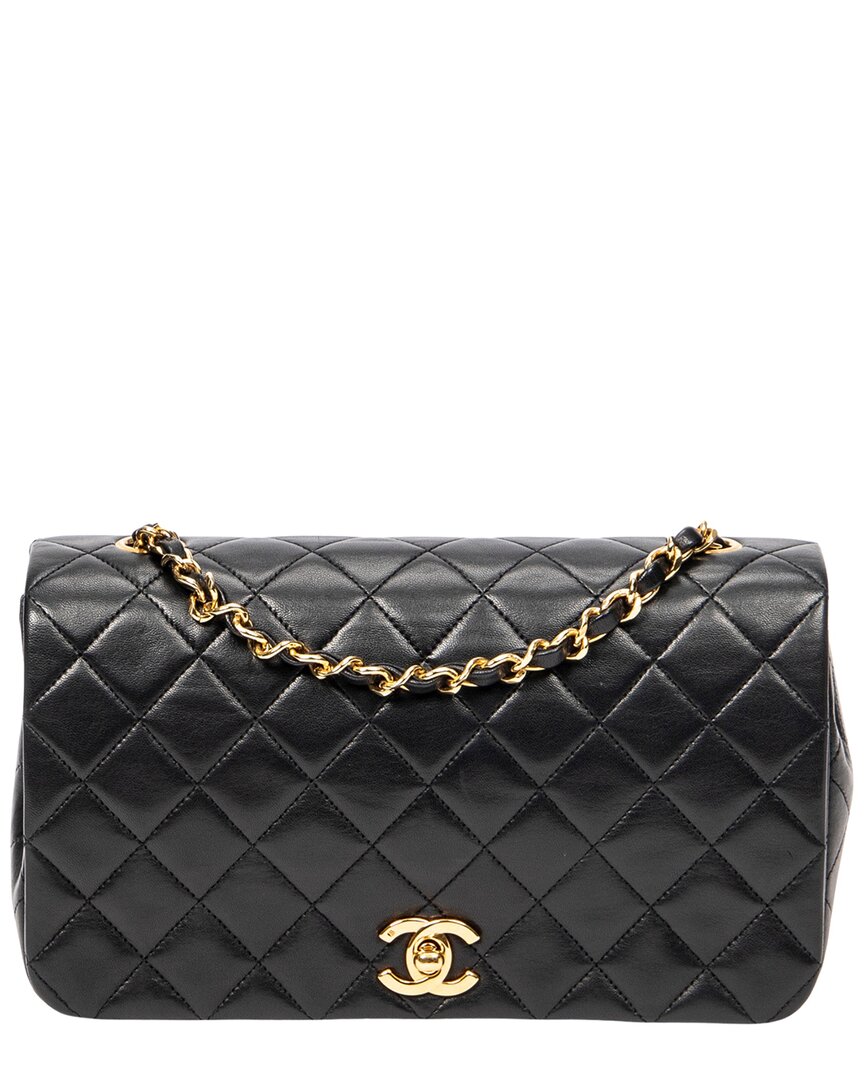 Chanel Chanel Black Quilted Lambskin Leather Mademoiselle Full Flap (Authentic