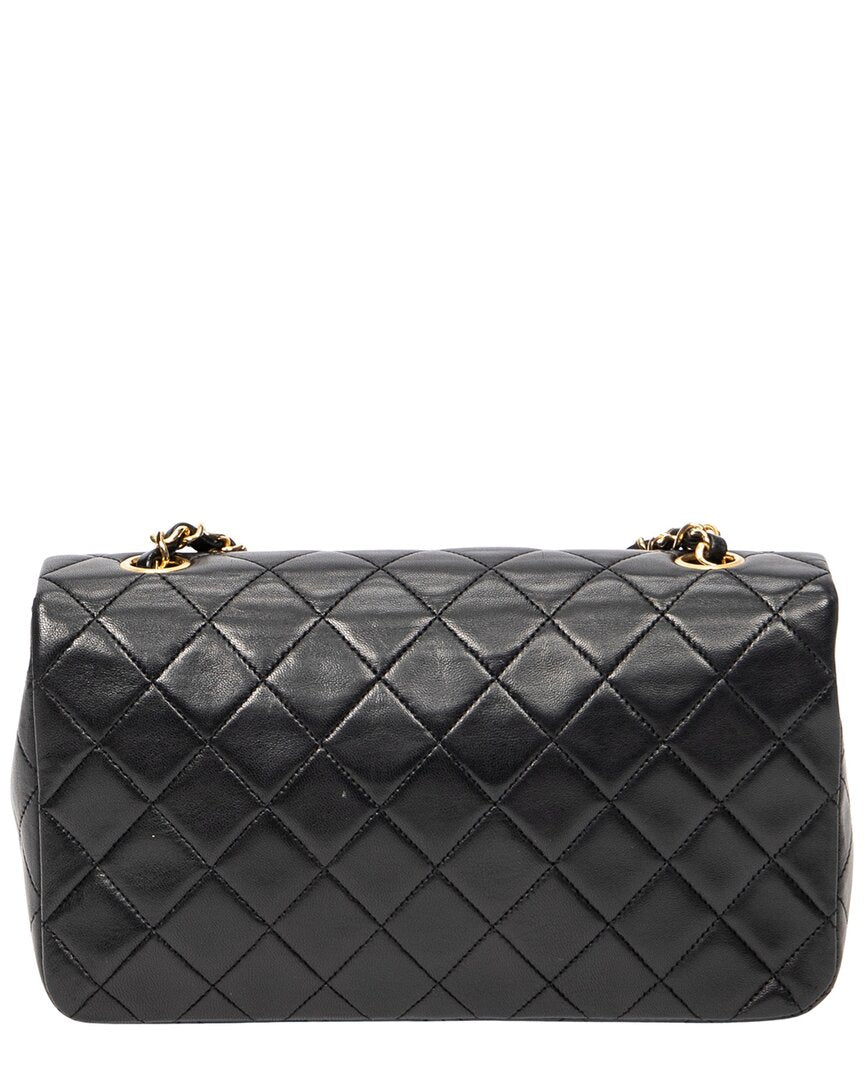 Chanel Chanel Black Quilted Lambskin Leather Mademoiselle Full Flap (Authentic
