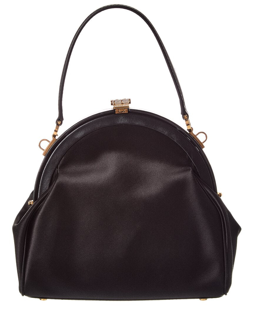 Versace Medusa 95 Satin & Leather Shoulder Bag