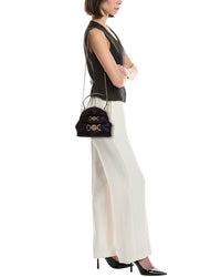 Versace Medusa 95 Satin & Leather Shoulder Bag