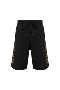 Versace Jeans Couture Black Foil Signature Sweatpant Shorts