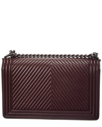 Chanel Chanel Brown Quilted Leather New Medium Chain Boy Flap (Authentic Pre-Loved)