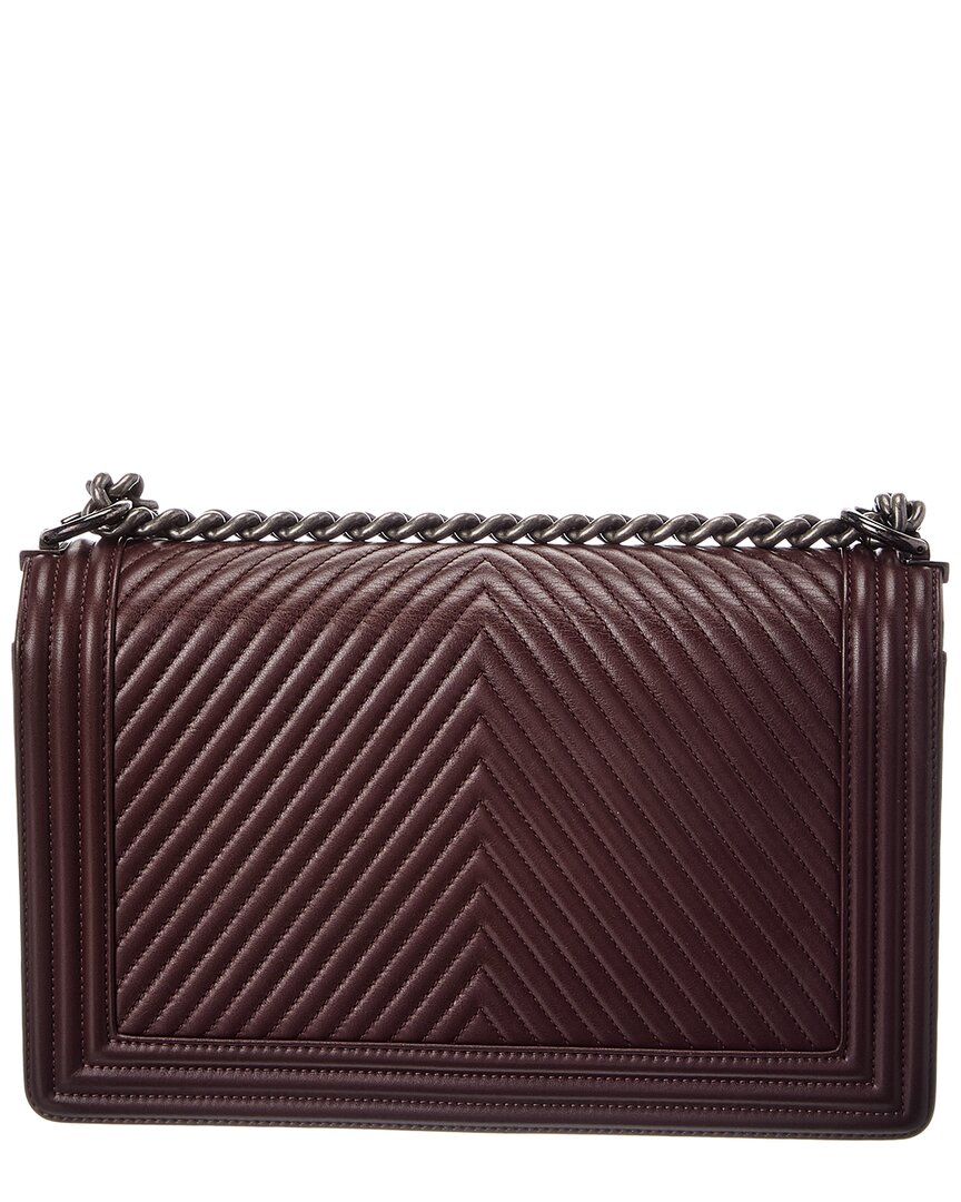 Chanel Chanel Brown Quilted Leather New Medium Chain Boy Flap (Authentic Pre-Loved)