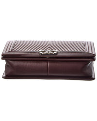 Chanel Chanel Brown Quilted Leather New Medium Chain Boy Flap (Authentic Pre-Loved)