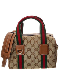 Gucci Gucci Gg Web Supreme Mini Canvas Shoulder Bag