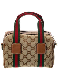 Gucci Gucci Gg Web Supreme Mini Canvas Shoulder Bag