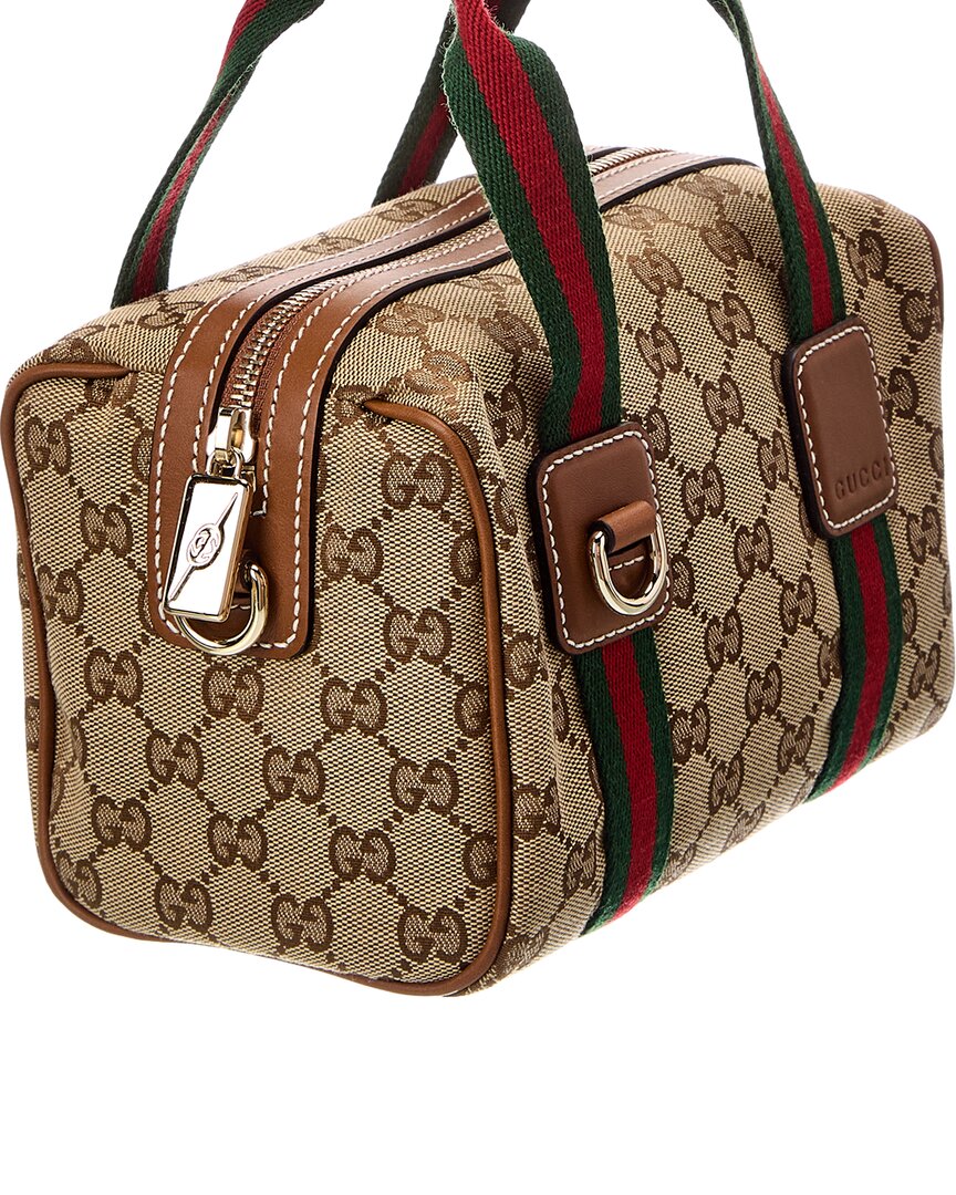 Gucci Gucci Gg Web Supreme Mini Canvas Shoulder Bag