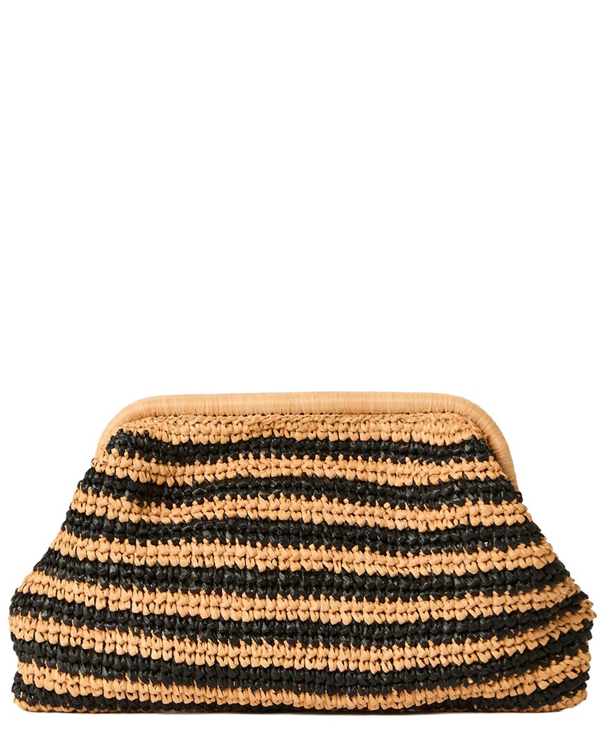 BTB Los Angeles Btb Los Angeles Maeve Striped Raffia Clutch