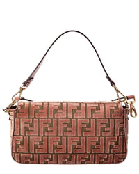 FENDI Dnu Inv Fendi Baguette Ff Jacquard Velvet & Leather Shoulder Bag
