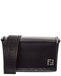 Fendi Squared Ff & Canvas Shoulder Bag