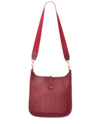 Hermès Rouge Togo Leather Evelyne Pm (Authentic Pre-Loved)
