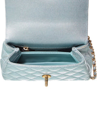 Chanel Blue Quilted Caviar Leather Extra Mini Coco Handle Flap (Authentic