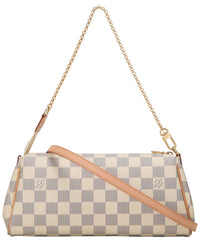 Louis Vuitton Louis Vuitton White Damier Azur Canvas & Vachetta Leather Eva (Authentic