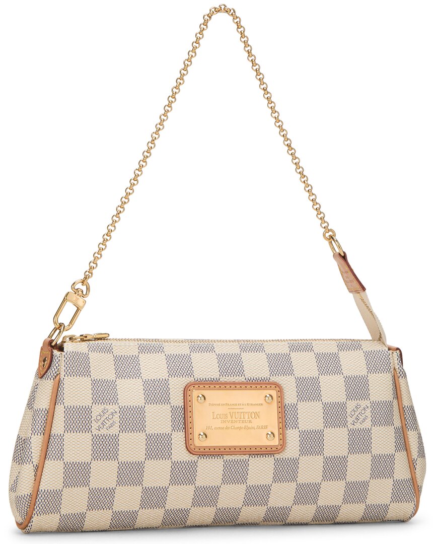 Louis Vuitton Louis Vuitton White Damier Azur Canvas & Vachetta Leather Eva (Authentic