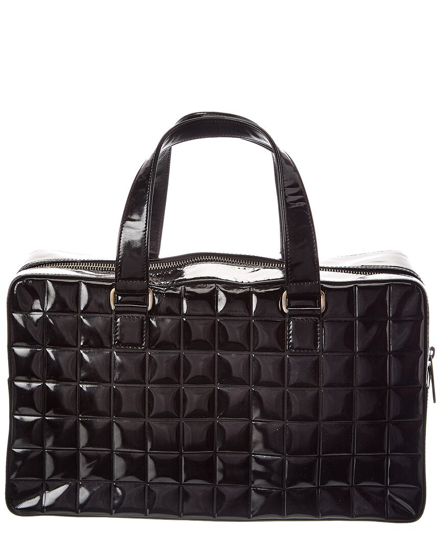 Chanel Black Quilted Patent Leather Chocolate Bar (Authentic Pre-Loved)