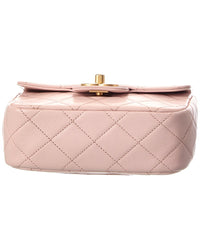 Chanel Pink Quilted Lambskin Leather Square Single Flap (Authentic Pre-Loved)
