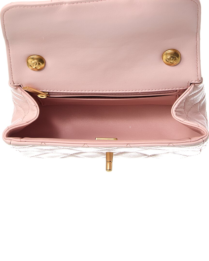 Chanel Pink Quilted Lambskin Leather Square Single Flap (Authentic Pre-Loved)