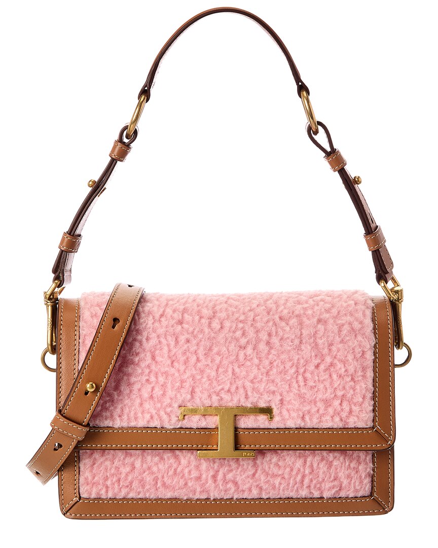 TOD's Tods T Timeless Leather & Wool Shoulder Bag
