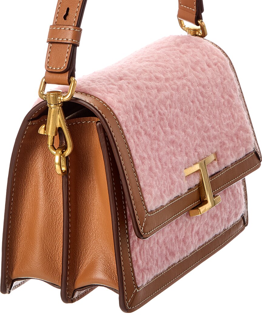 TOD's Tods T Timeless Leather & Wool Shoulder Bag