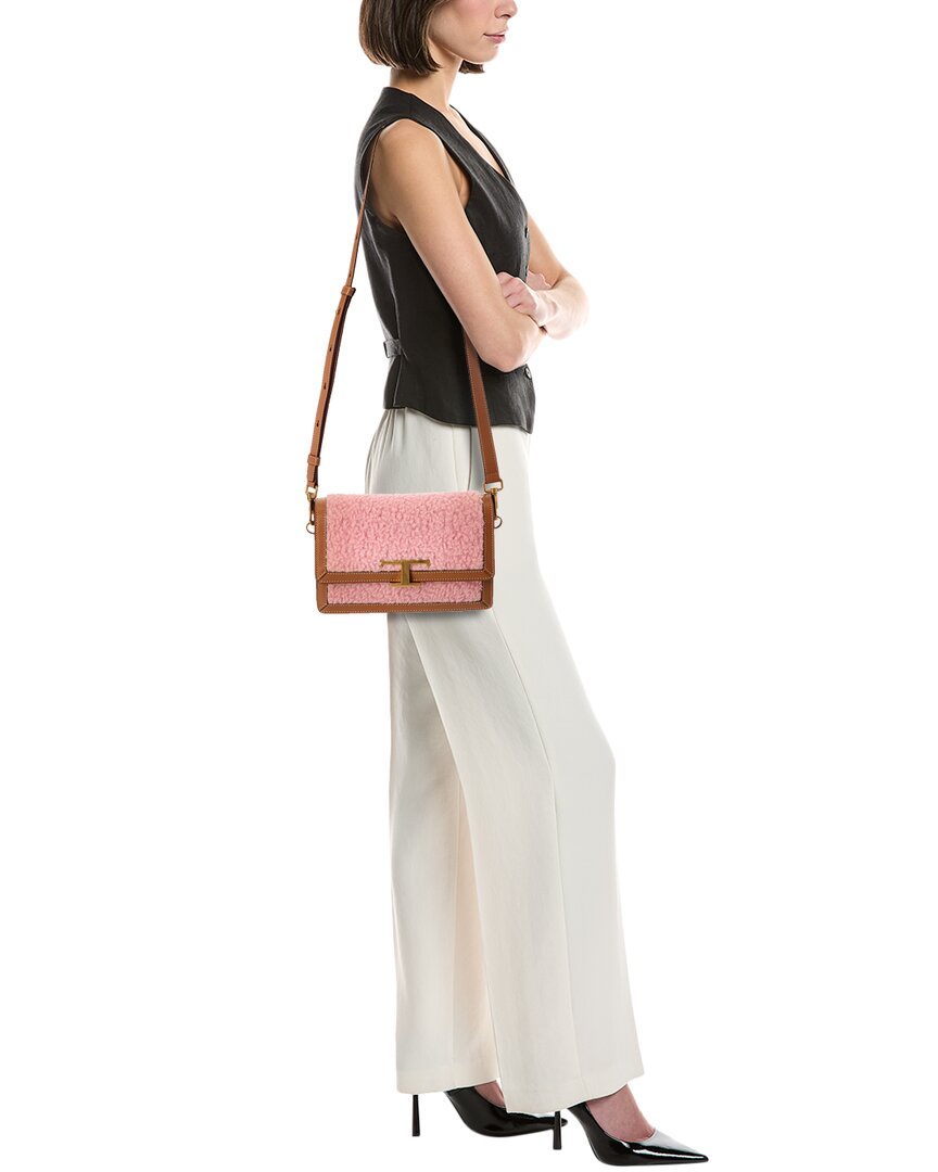 TOD's Tods T Timeless Leather & Wool Shoulder Bag
