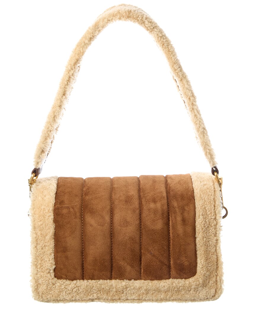 Tod’S T Timeless Suede & Shearling Shoulder Bag
