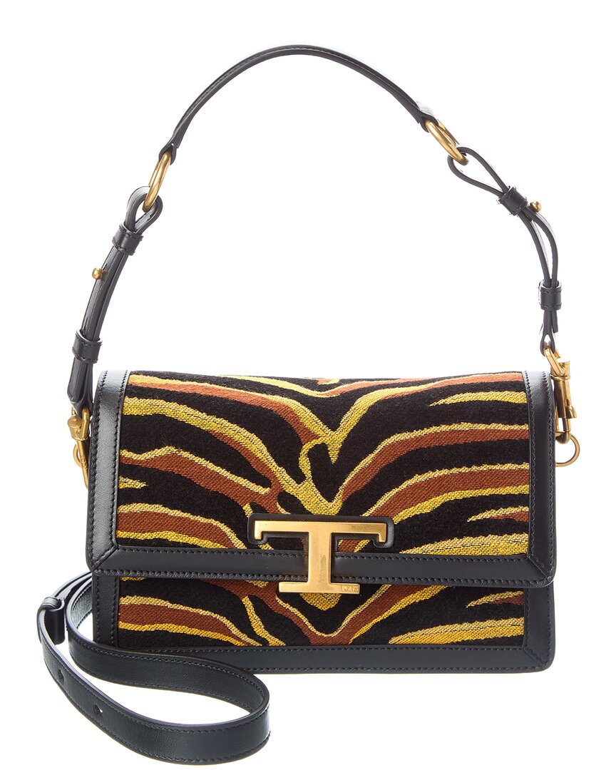 Tod’S T Canvas & Timeless Leather Shoulder Bag
