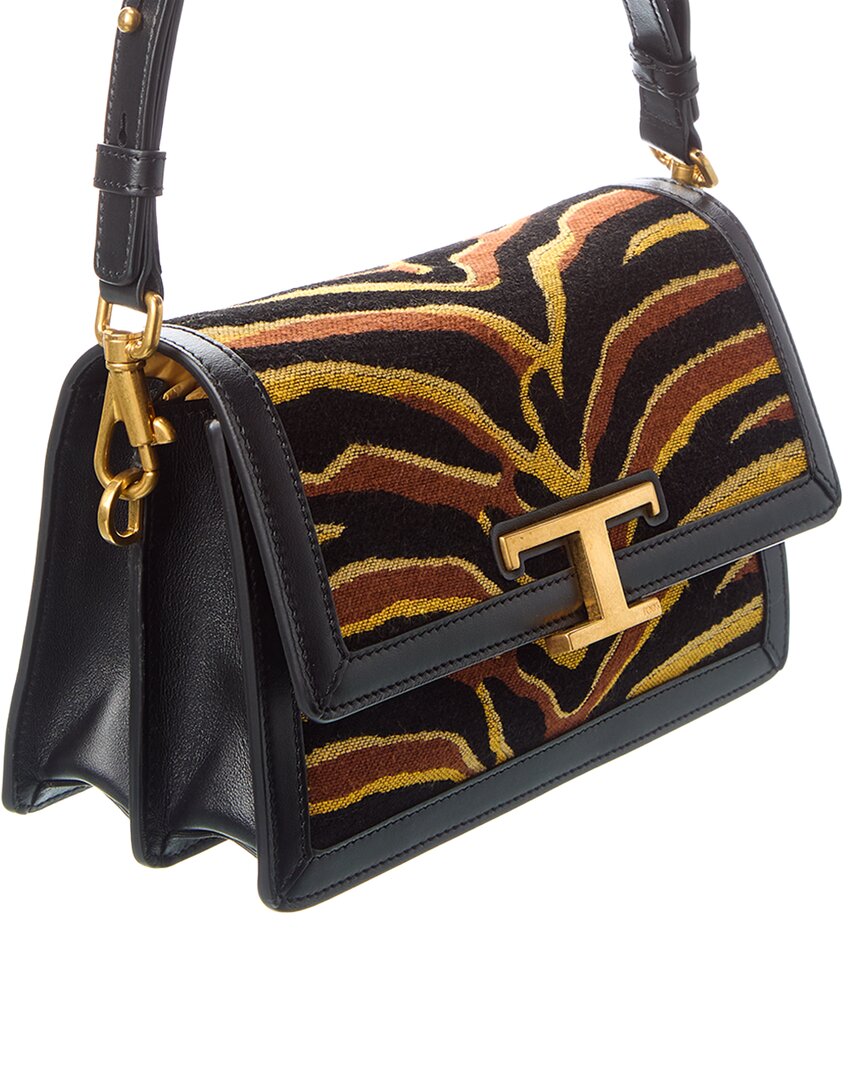 Tod’S T Canvas & Timeless Leather Shoulder Bag