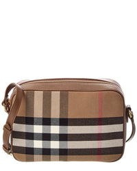 Burberry Burberry Check Canvas & Leather Shoulder Bag