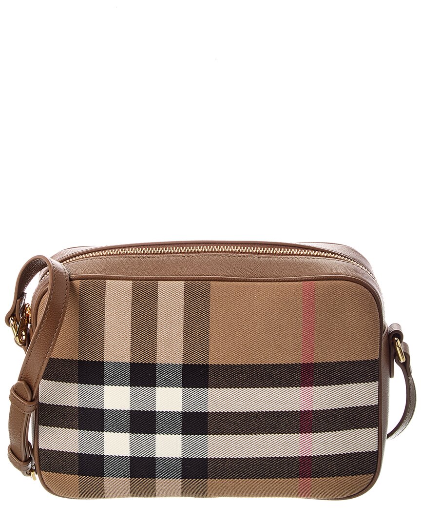 Burberry Burberry Check Canvas & Leather Shoulder Bag