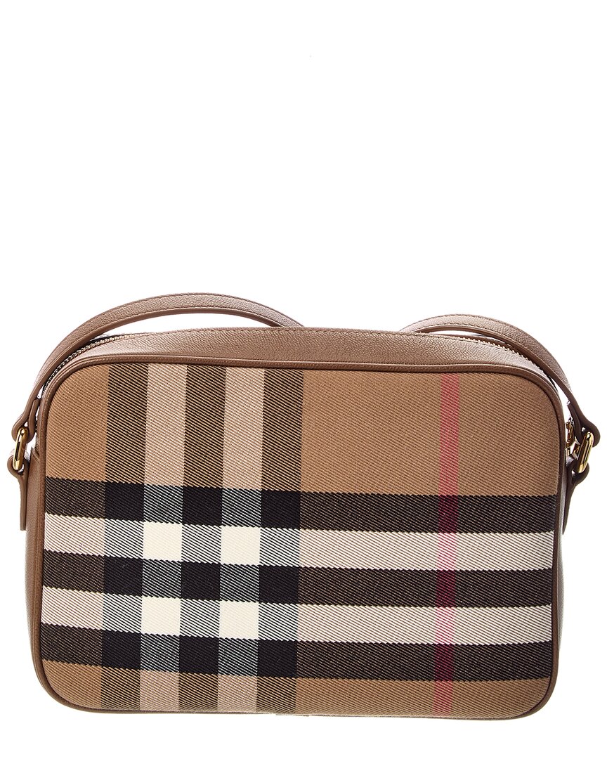 Burberry Burberry Check Canvas & Leather Shoulder Bag