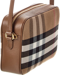 Burberry Burberry Check Canvas & Leather Shoulder Bag