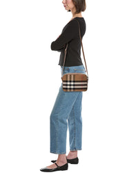 Burberry Burberry Check Canvas & Leather Shoulder Bag