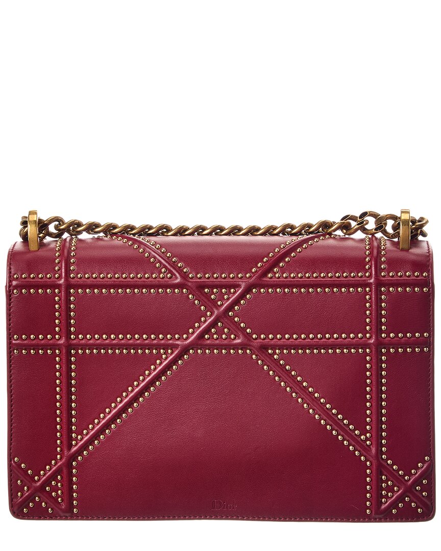 Dior Red Calfskin Leather Diorama Flap Ba (Authentic Pre-Loved)