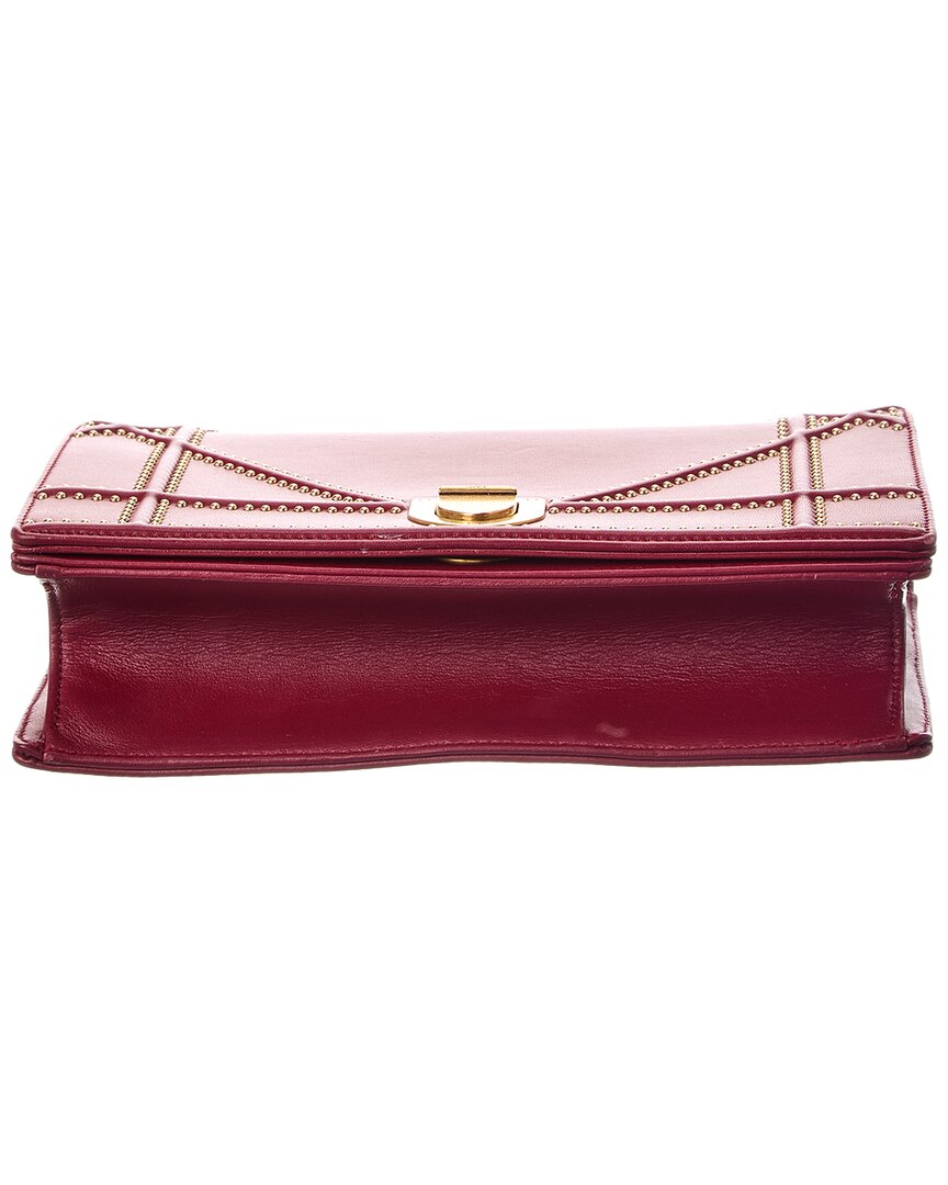 Dior Red Calfskin Leather Diorama Flap Ba (Authentic Pre-Loved)