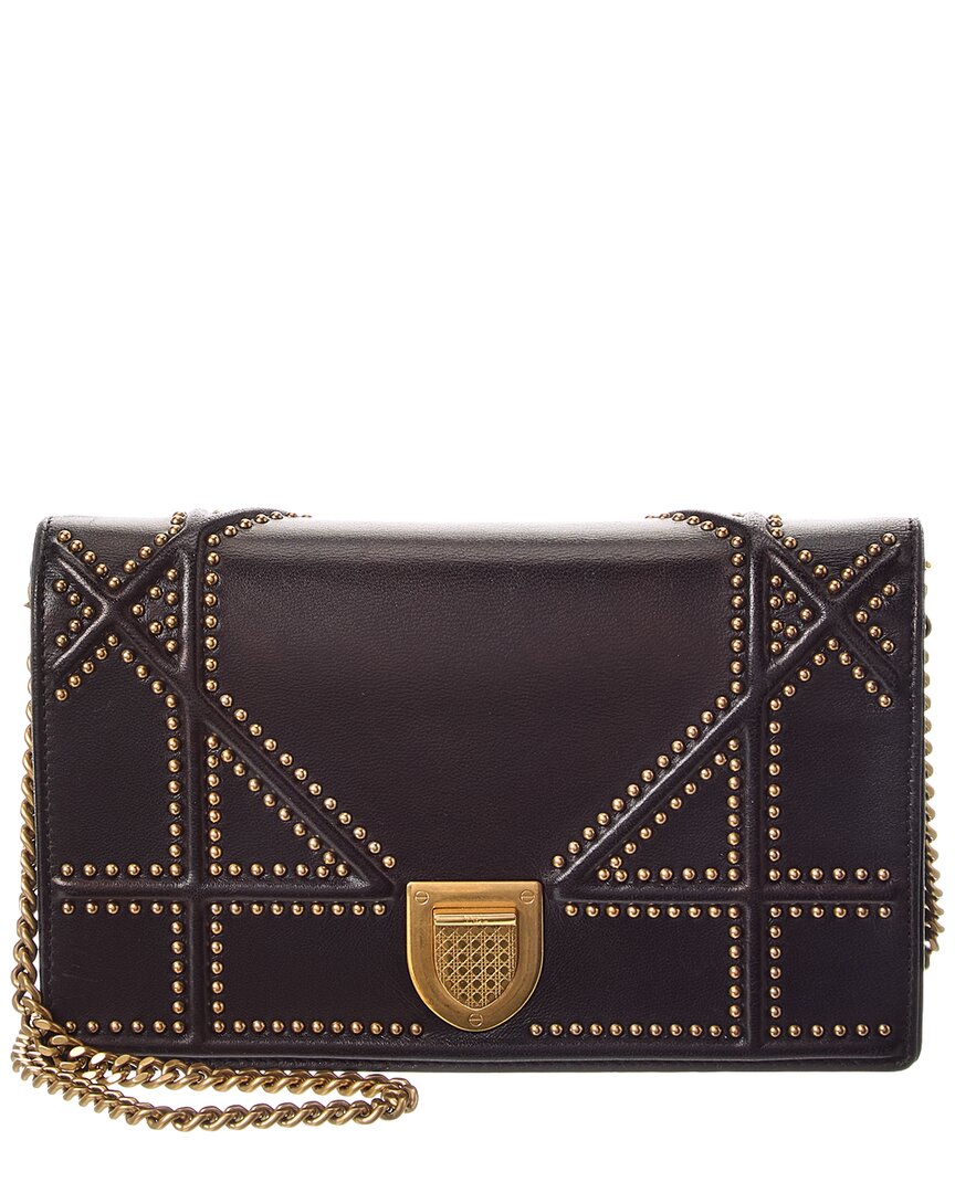 Dior Black Calfskin Leather Diorama Wallet On Chain (Authentic Pre-Loved)