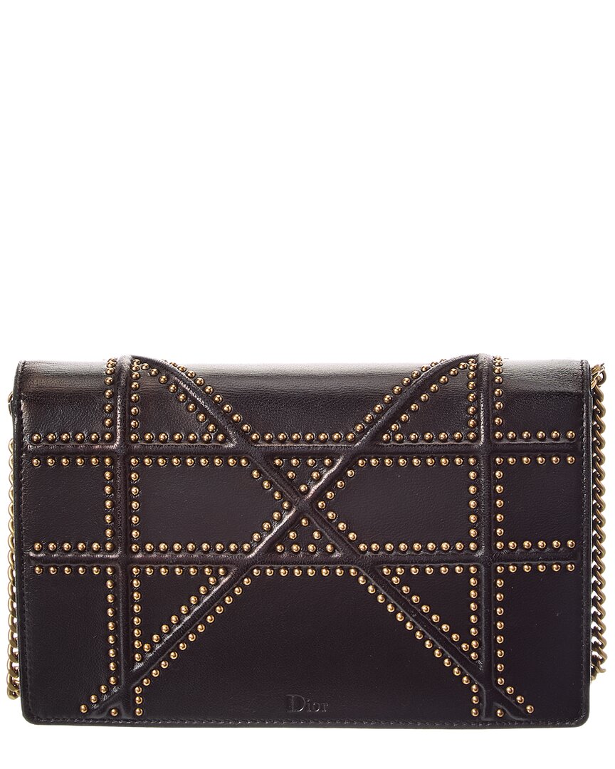 Dior Black Calfskin Leather Diorama Wallet On Chain (Authentic Pre-Loved)