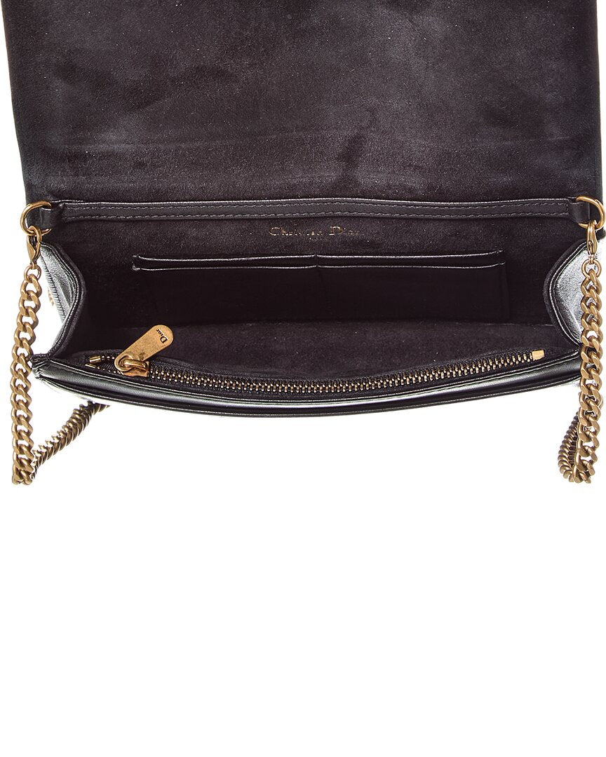 Dior Black Calfskin Leather Diorama Wallet On Chain (Authentic Pre-Loved)